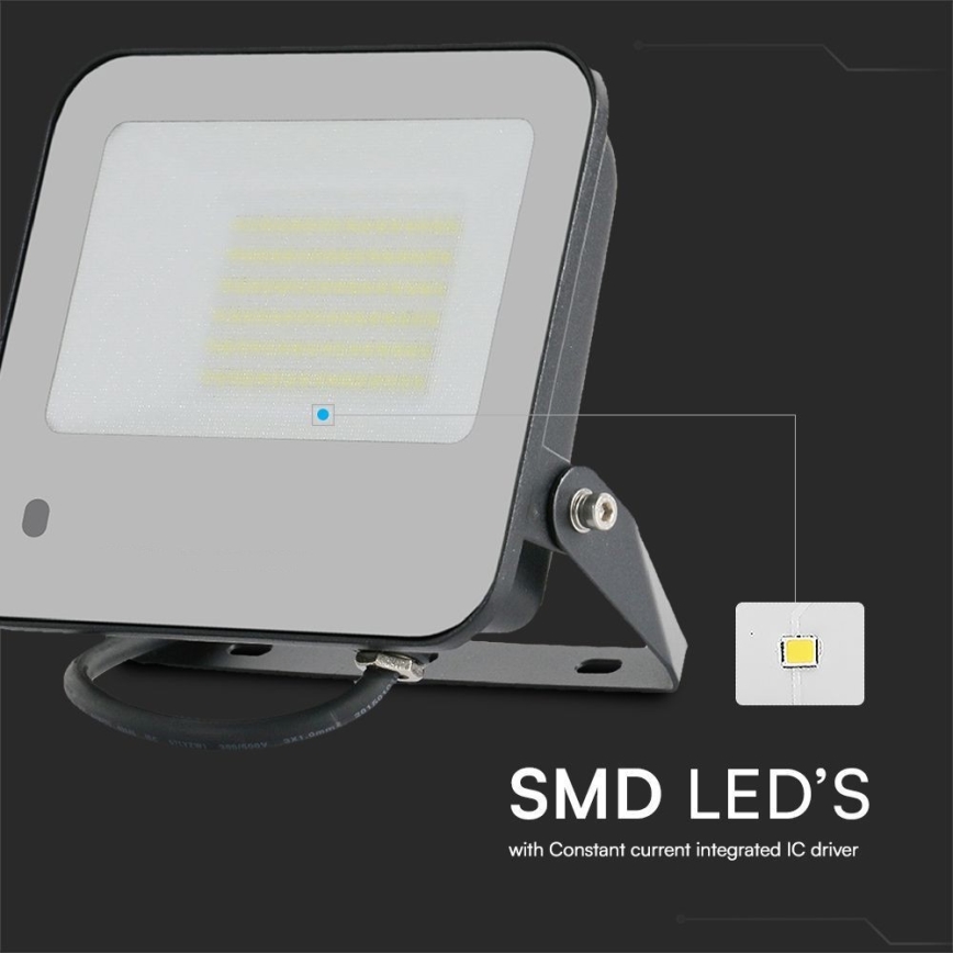 LED RGBW Prigušivi reflektor LED/50W/230V IP65 sivo + Daljinski upravljač