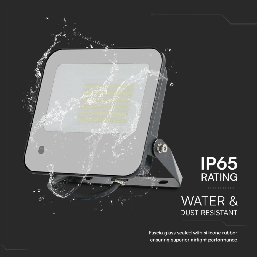 LED RGBW Prigušivi reflektor LED/50W/230V IP65 sivo + Daljinski upravljač