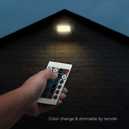 LED RGBW Prigušivi reflektor LED/50W/230V IP65 sivo + Daljinski upravljač