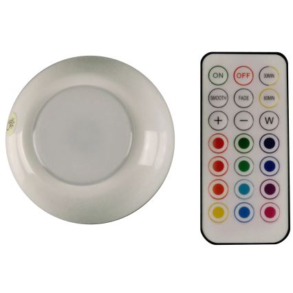 LED RGBW Prigušiva rasveta za nameštaj LED/0,5W/4,5V 3xAAA bela + Daljinski upravljač