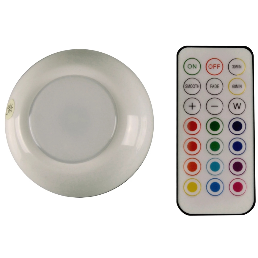 LED RGBW Prigušiva rasveta za nameštaj LED/0,5W/4,5V 3xAAA bela + Daljinski upravljač