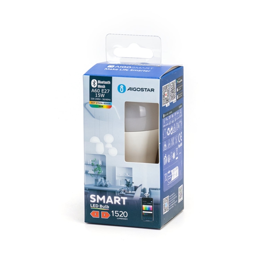 LED RGBW Prigušiva sijalica MESH Smart A60 E27/15W/230V 2700-6500K - Aigostar