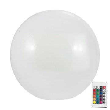 LED RGBW Solarna lampa BALL LED/1,2V pr. 40 cm IP65 + Daljinski upravljač