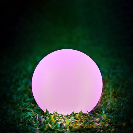 LED RGBW Solarna lampa BALL LED/1,2V pr. 40 cm IP65 + Daljinski upravljač