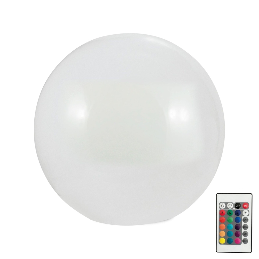 LED RGBW Solarna lampa BALL LED/3,2V pr. 20 cm IP65 + Daljinski upravljač