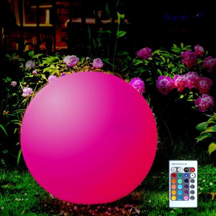 LED RGBW Solarna lampa BALL LED/3,2V pr. 20 cm IP65 + Daljinski upravljač