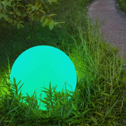 LED RGBW Solarna lampa BALL LED/3,2V pr. 20 cm IP65 + Daljinski upravljač