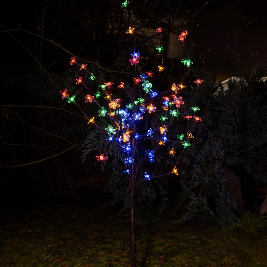 LED RGBW Solarna lampa TREE LED/0,1W/1,2V 600 mAh IP44 braon