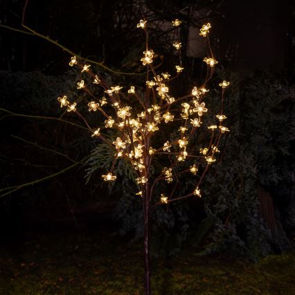 LED RGBW Solarna lampa TREE LED/0,1W/1,2V 600 mAh IP44 braon