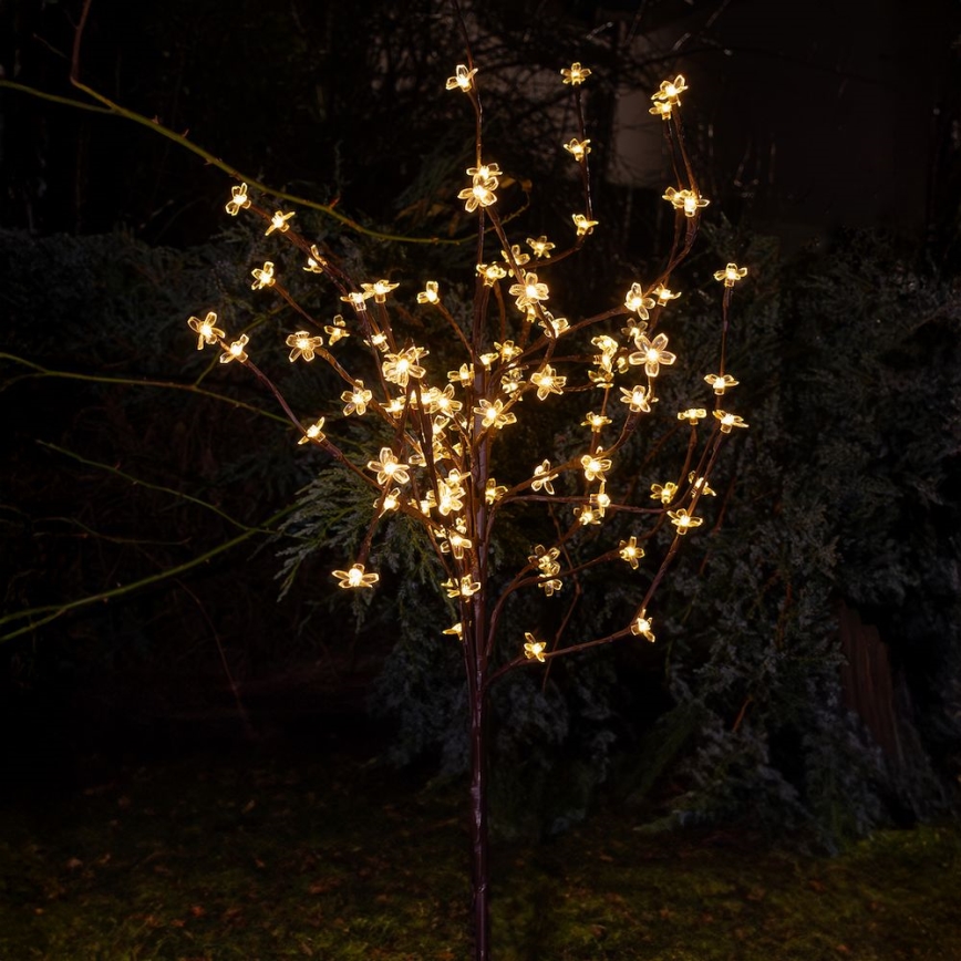 LED RGBW Solarna lampa TREE LED/0,1W/1,2V 600 mAh IP44 braon