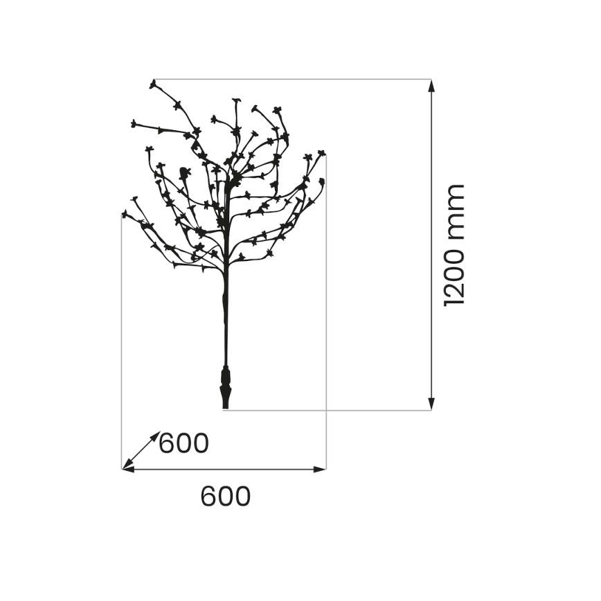 LED RGBW Solarna lampa TREE LED/0,1W/1,2V 600 mAh IP44 braon