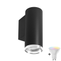 LED RGBW zidno svetlo za kupatilo TURYN prigušiva 1xGU10/6,5W/230V 2700-6500K Wi-Fi IP44 crna