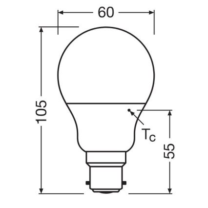 LED sijalica A60 B22d/8,5W/230V 2700K - Osram