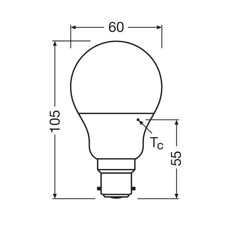 LED Sijalica A60 B22d/8,5W/230V 2700K - Osram