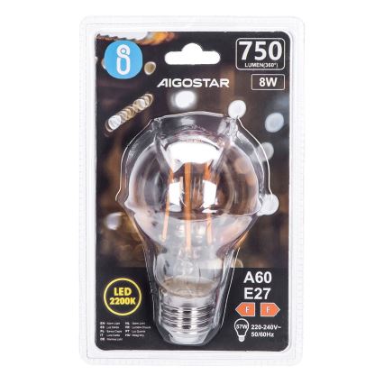 LED Sijalica A60 E27/8W/230V 2200K - Aigostar