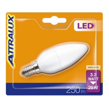 LED Sijalica B35 E14/3,2W/230V 2700K - Attralux