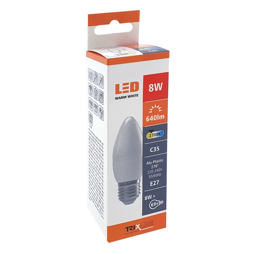LED Sijalica C35 E27/8W/230V 2700K