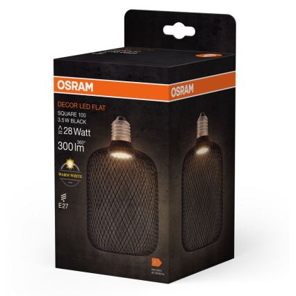 LED Sijalica DECOR FLAT E27/3,5W/230V 2700K crno - Osram