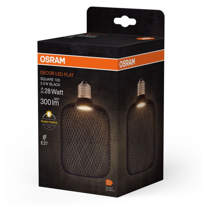 LED Sijalica DECOR FLAT E27/3,5W/230V 2700K crno - Osram