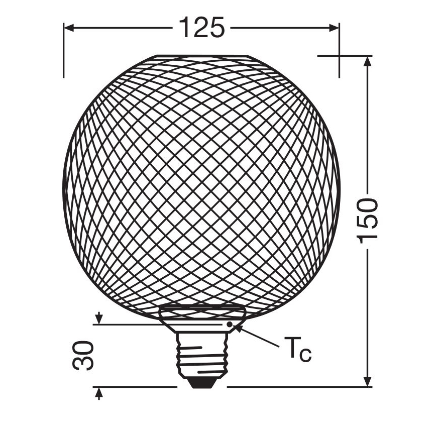 LED Sijalica DECOR FLAT G125 E27/3,5W/230V 2700K crno - Osram