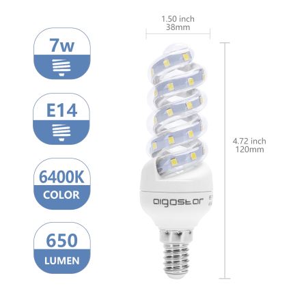 LED Sijalica E14/7W/230V 6500K - Aigostar