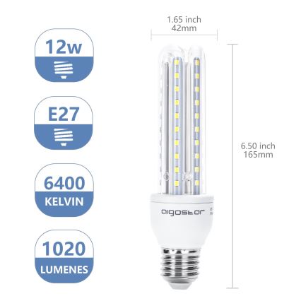 LED Sijalica E27/12W/230V 6500K - Aigostar