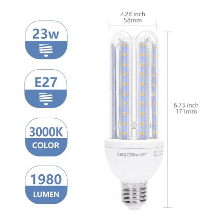 LED Sijalica E27/23W/230V 3000K - Aigostar