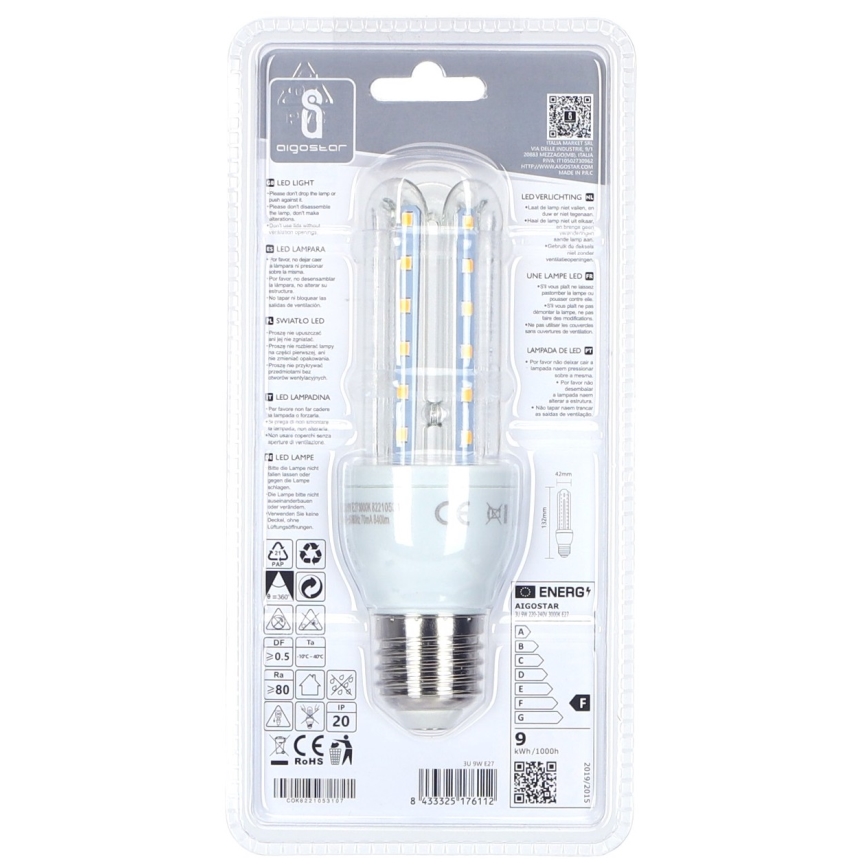 LED Sijalica E27/9W/230V 3000K - Aigostar