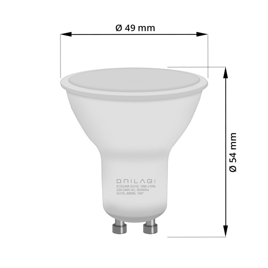 LED Sijalica ECOLINE GU10/6W/230V 4000K - Brilagi