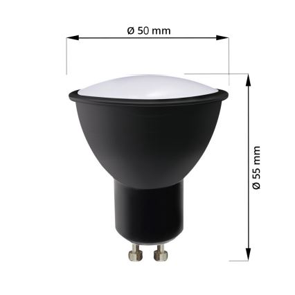 LED Sijalica ECOLINE GU10/6W/230V 4000K crno - Brilagi