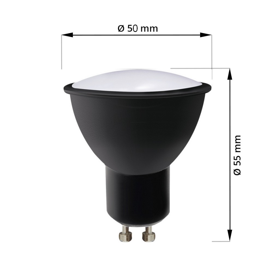 LED Sijalica ECOLINE GU10/6W/230V 4000K crno - Brilagi