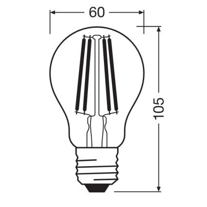 LED Sijalica FILAMENT A100 E27/11W/230V 2700K - Osram