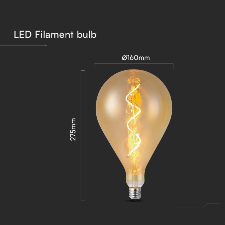 LED Sijalica FILAMENT A160 E27/4W/230V 2700K