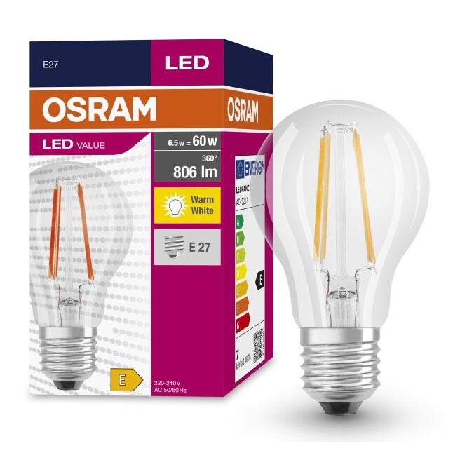 LED Sijalica FILAMENT A60 E27/6,5W/230V 2700K - Osram