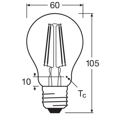 LED Sijalica FILAMENT A60 E27/6,5W/230V 2700K - Osram