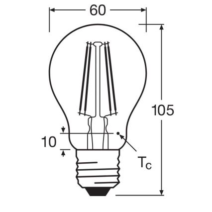LED Sijalica FILAMENT A60 E27/6,5W/230V 4000K - Osram