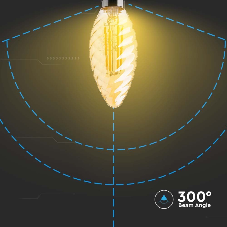 LED Sijalica FILAMENT AMBER E14/4W/230V 2200K