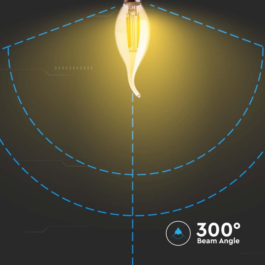 LED Sijalica FILAMENT AMBER E14/4W/230V 2200K