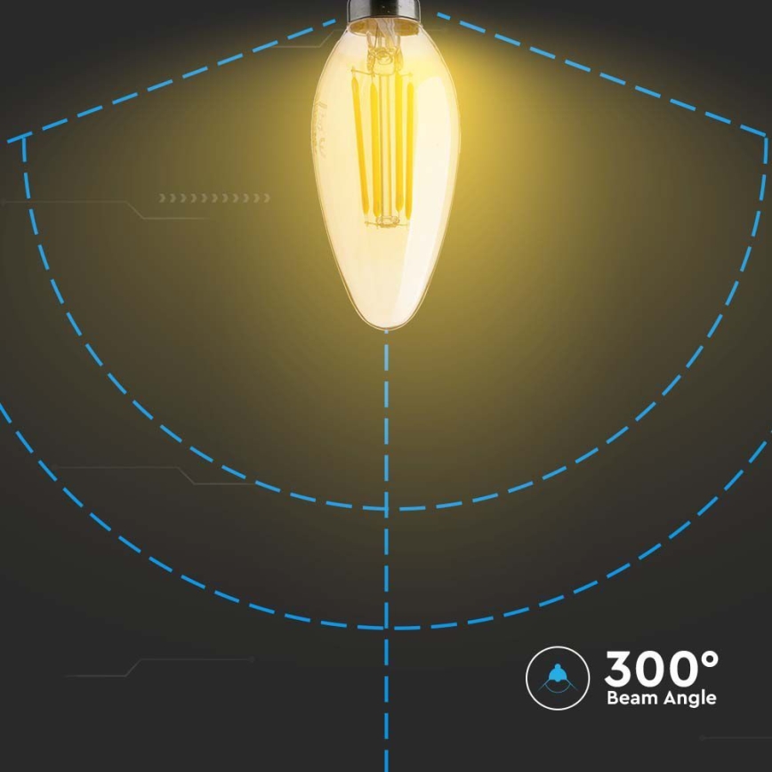 LED Sijalica FILAMENT AMBER E14/4W/230V 2200K