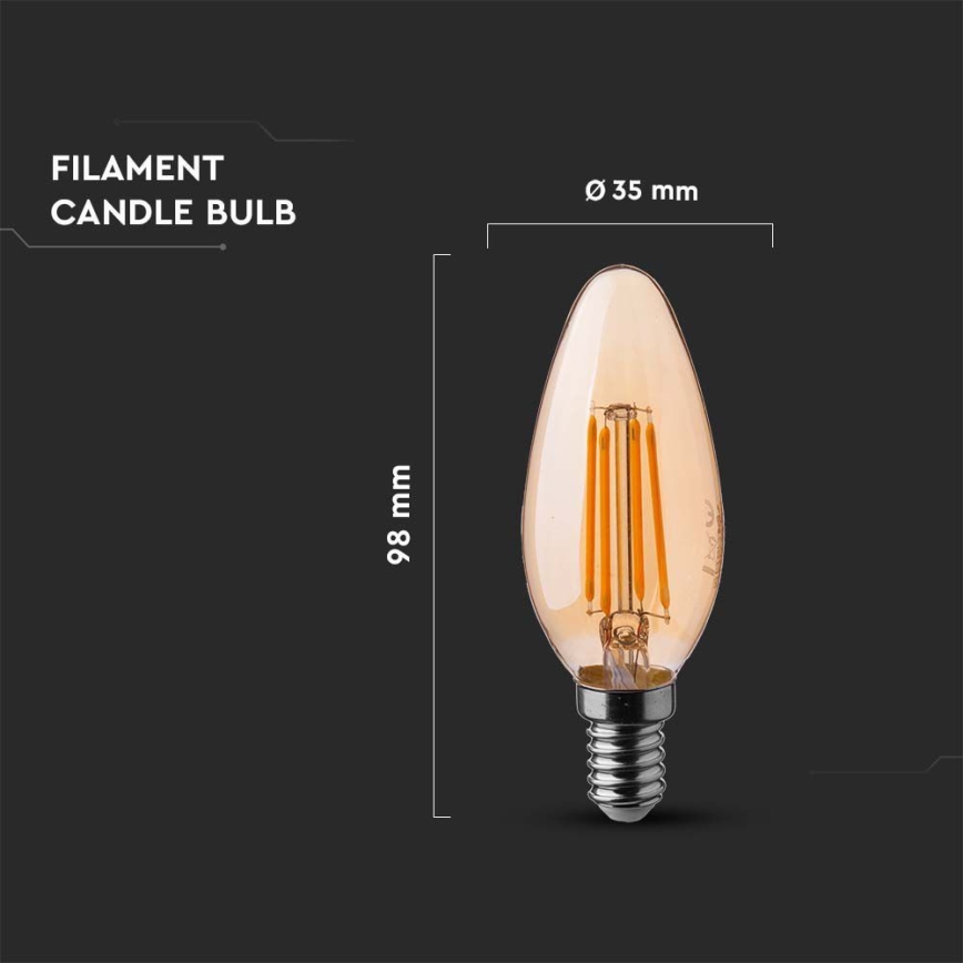 LED Sijalica FILAMENT AMBER E14/4W/230V 2200K