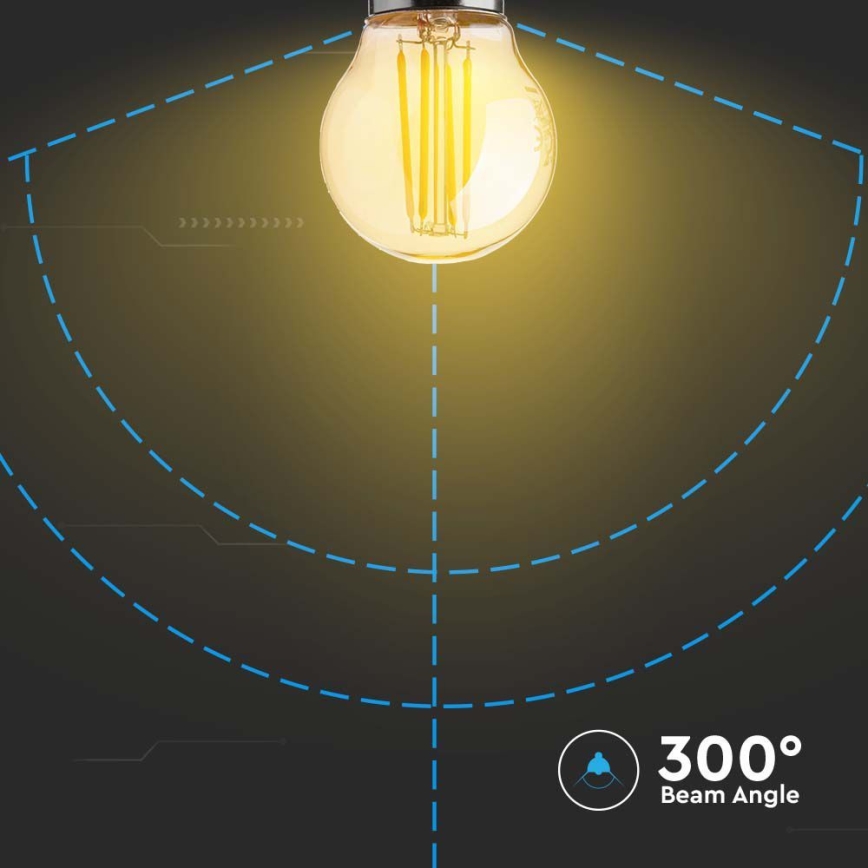 LED Sijalica FILAMENT AMBER G45 E27/4W/230V 2200K