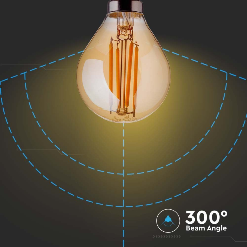 LED Sijalica FILAMENT AMBER P45 E14/4W/230V 2200K