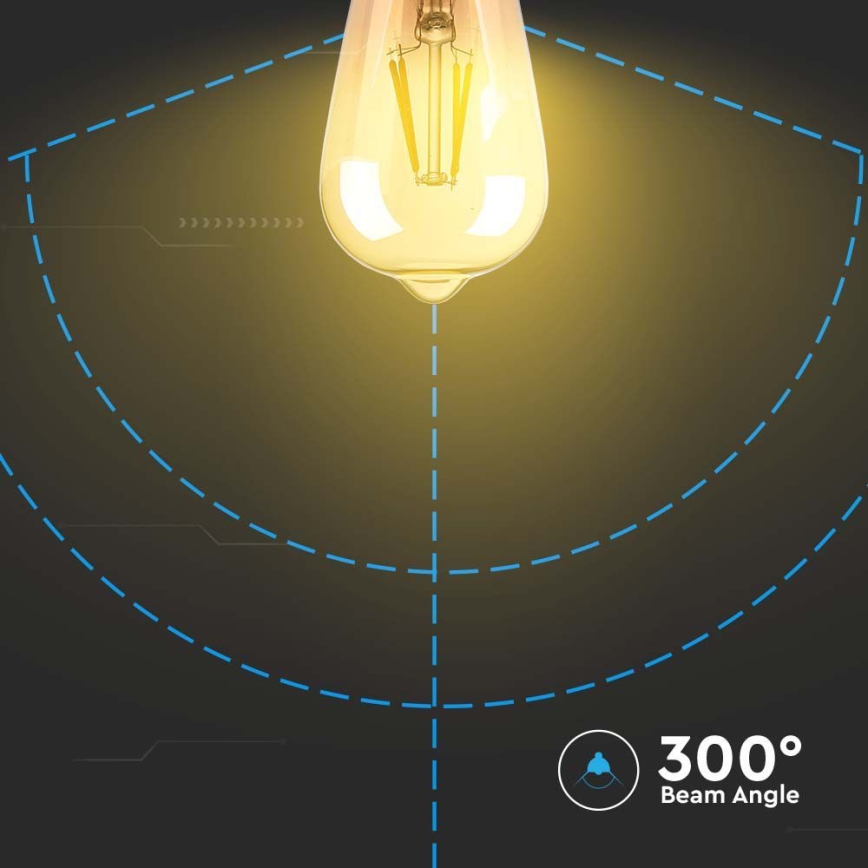 LED Sijalica FILAMENT AMBER ST64 E27/8W/230V 2200K