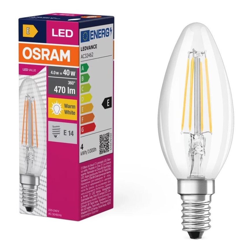 LED Sijalica FILAMENT B40 E14/4W/230V 2700K - Osram