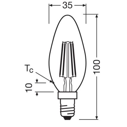LED Sijalica FILAMENT B40 E14/4W/230V 2700K - Osram