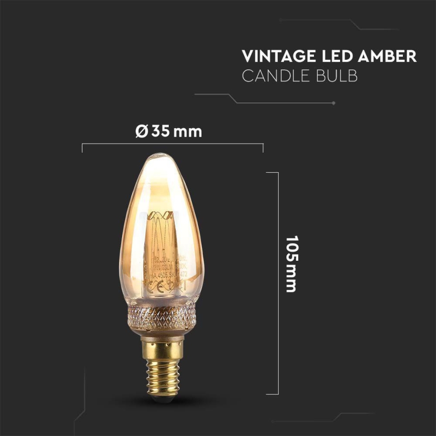 LED Sijalica FILAMENT E14/2W/230V 1800K Art Edition