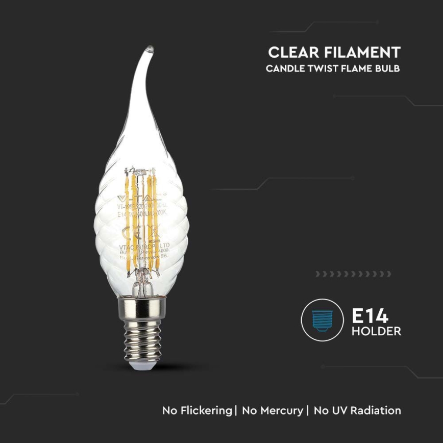 LED Sijalica FILAMENT E14/4W/230V 3000K