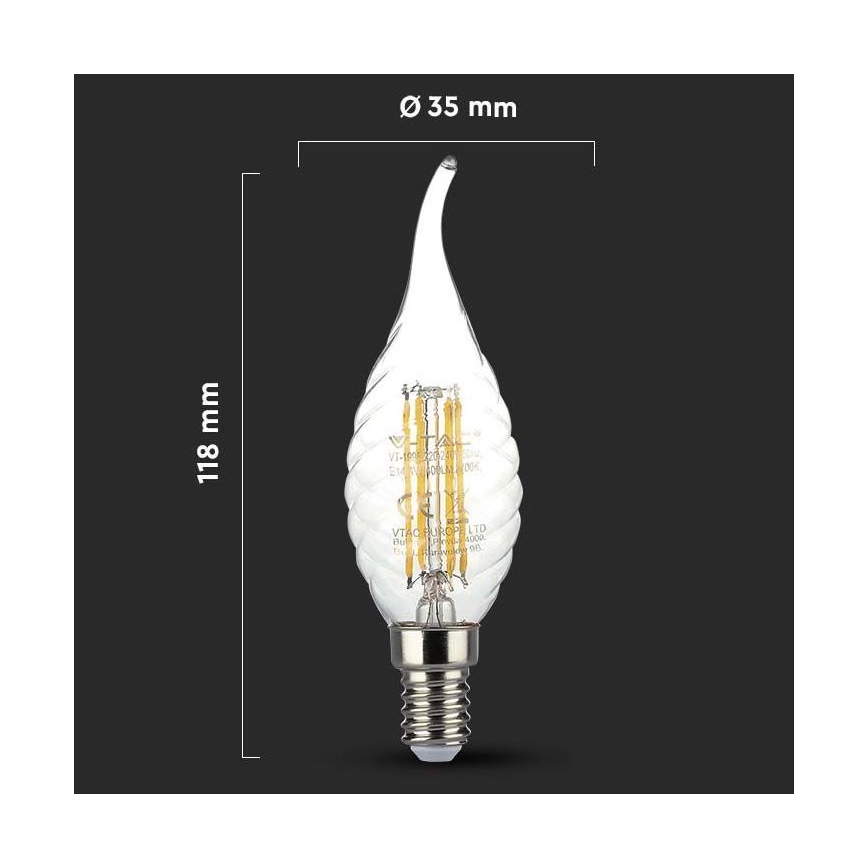 LED Sijalica FILAMENT E14/4W/230V 3000K