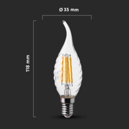 LED Sijalica FILAMENT E14/4W/230V 4000K
