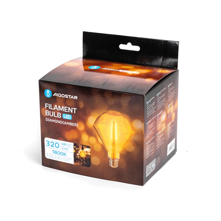 LED Sijalica FILAMENT E27/4W/230V 1800K diamant - Aigostar